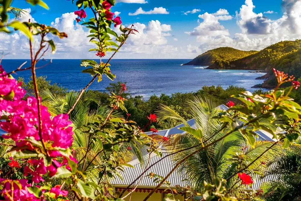 view of coastline on caribbean island